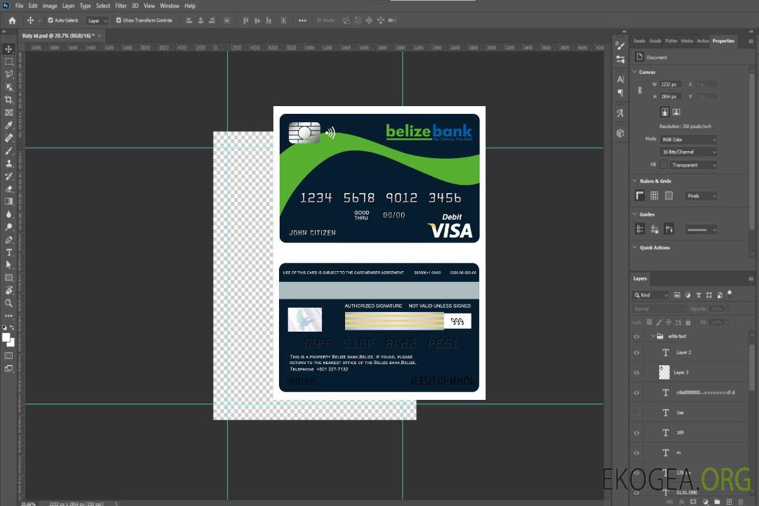 Carte visa Belize Bank Belize template Carte visa Belize Bank Belize template